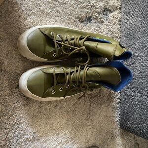 Converse Olive Green and Blue High-Top Sneakers